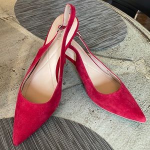 Red suede shoes